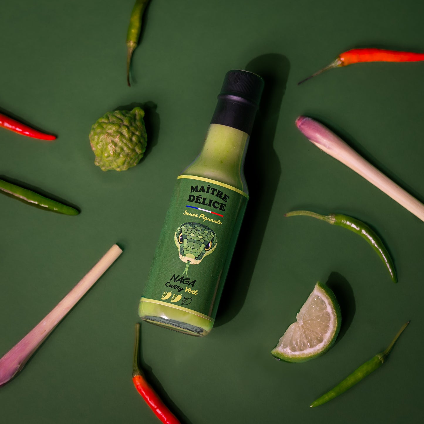 Sauce piquante Naga citronelle, galanga et combava de maitre delice