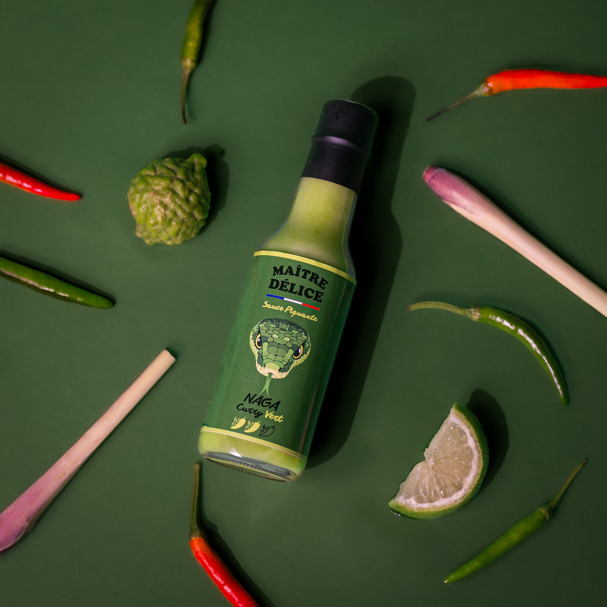 Sauce piquante Naga citronelle, galanga et combava de maitre delice