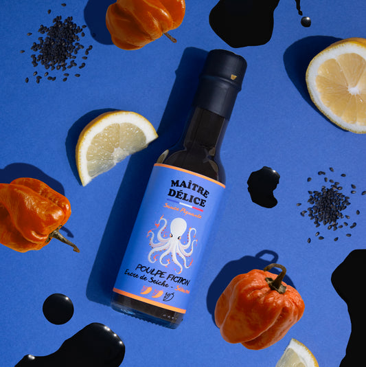 sauce piquante  Encre de sèche et Sésame grillé